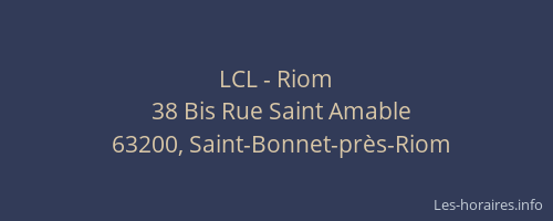 LCL - Riom