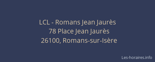 LCL - Romans Jean Jaur&egrave;s