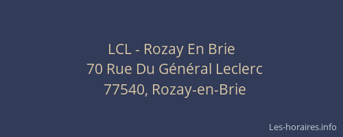 LCL - Rozay En Brie