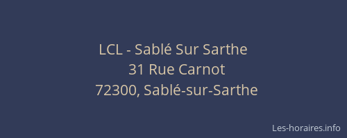 LCL - Sablé Sur Sarthe