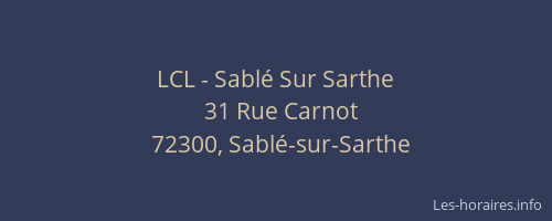 LCL - Sabl&eacute; Sur Sarthe