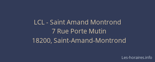 LCL - Saint Amand Montrond
