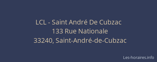 LCL - Saint André De Cubzac