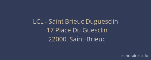 LCL - Saint Brieuc Duguesclin