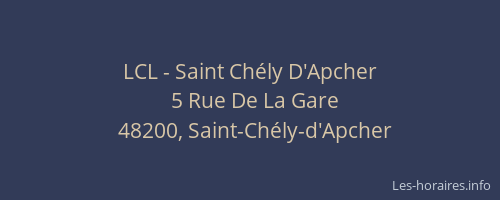 LCL - Saint Ch&eacute;ly D'Apcher