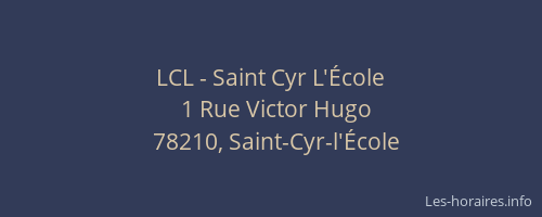 LCL - Saint Cyr L'École