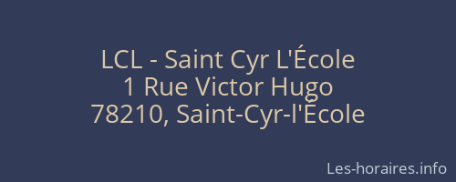 LCL - Saint Cyr L'École