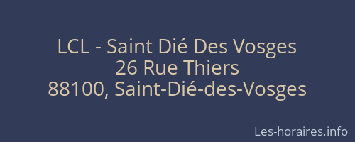 LCL - Saint Dié Des Vosges