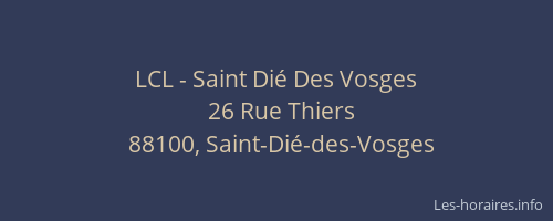 LCL - Saint Dié Des Vosges