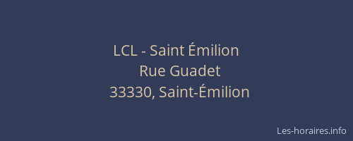 LCL - Saint Émilion
