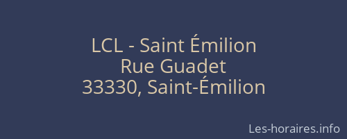 LCL - Saint Émilion