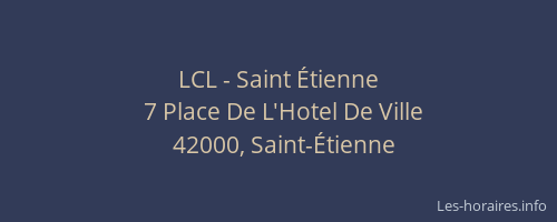 LCL - Saint Étienne