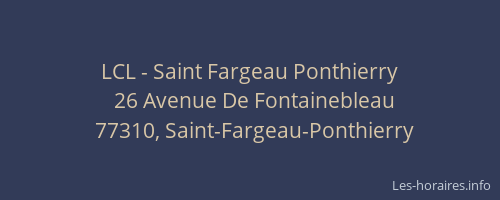 LCL - Saint Fargeau Ponthierry