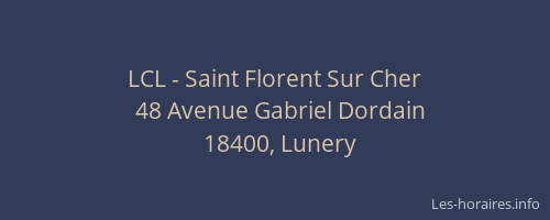 LCL - Saint Florent Sur Cher