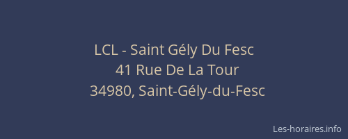 LCL - Saint Gély Du Fesc