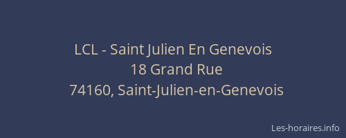 LCL - Saint Julien En Genevois