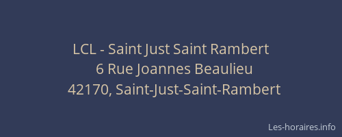 LCL - Saint Just Saint Rambert