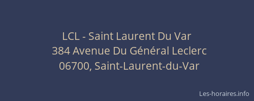 LCL - Saint Laurent Du Var