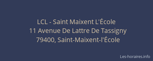 LCL - Saint Maixent L'École