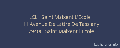 LCL - Saint Maixent L'&Eacute;cole