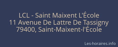 LCL - Saint Maixent L'École