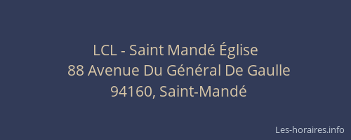 LCL - Saint Mand&eacute; &Eacute;glise