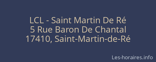 LCL - Saint Martin De Ré