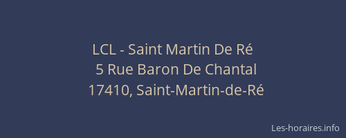 LCL - Saint Martin De R&eacute;