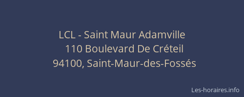 LCL - Saint Maur Adamville