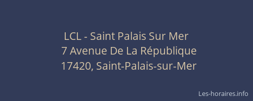 LCL - Saint Palais Sur Mer