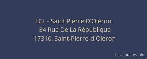 LCL - Saint Pierre D'Oléron