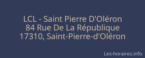 LCL - Saint Pierre D'Oléron