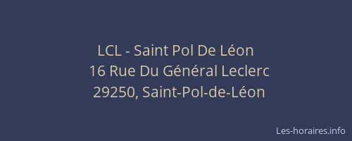 LCL - Saint Pol De Léon