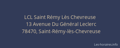 LCL Saint Rémy Lès Chevreuse