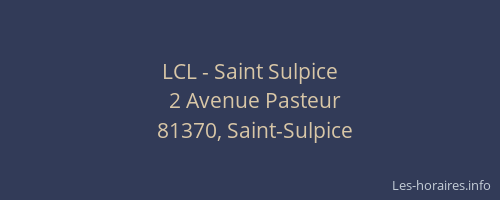 LCL - Saint Sulpice