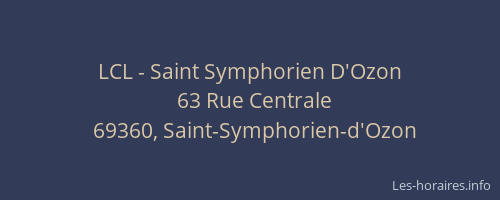 LCL - Saint Symphorien D'Ozon