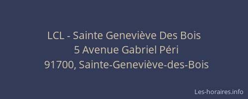 LCL - Sainte Geneviève Des Bois