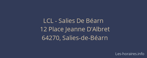 LCL - Salies De B&eacute;arn