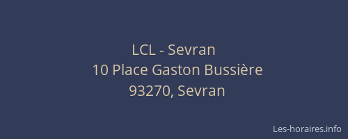 LCL - Sevran