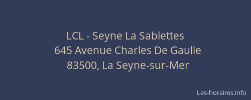 LCL - Seyne La Sablettes