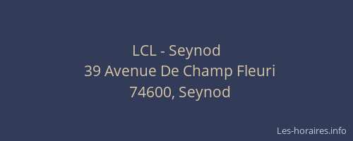 LCL - Seynod