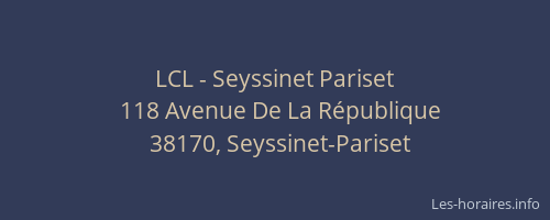 LCL - Seyssinet Pariset