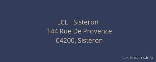 LCL - Sisteron