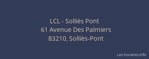 LCL - Solliès Pont