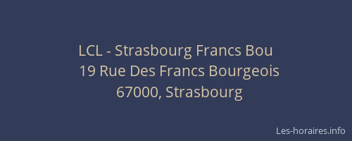LCL - Strasbourg Francs Bou