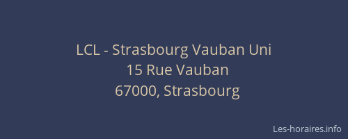 LCL - Strasbourg Vauban Uni