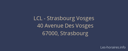 LCL - Strasbourg Vosges