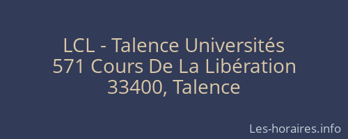 LCL - Talence Universités