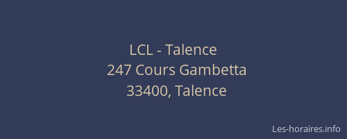 LCL - Talence