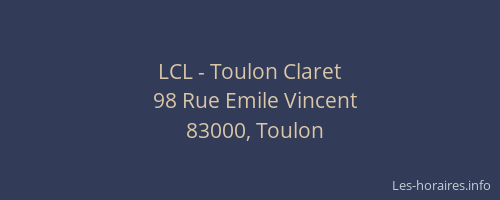 LCL - Toulon Claret